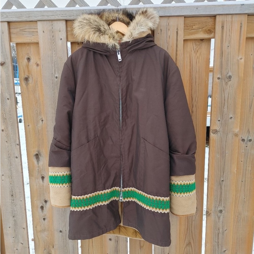 Vintage Wool Parka with Fur Trim